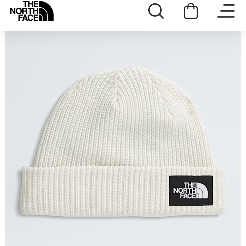 New The North Face Salty Lined White  Beanie